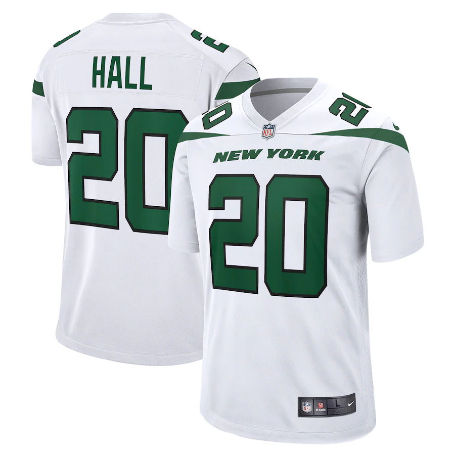 New York Jets Breece Hall #20 Nike White Alternate Official NFL Game 2022 Draft NFL Jersey
